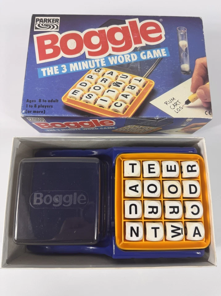 Vintage Boggle Word Game by Parker 1992 - 3 Minute Word Game  - Image 1 of 4