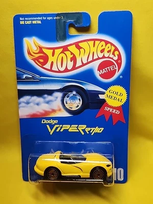 Dodge Viper RT/10 1991 Hot Wheels amarillo #210 - tarjeta azul medalla dorada nueva en paquete 🔥 (A3) Foto 1 de 4