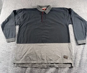 Woolrich Colorblock Rugby Long Sleeve Shirt Mens XL Black and Gray*READ DESC* - Picture 1 of 11