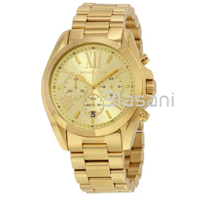 Michael Kors Original MK5605 Unisex Bradshaw Gold Chronograph Steel Watch 43mm - Image 1 of 4