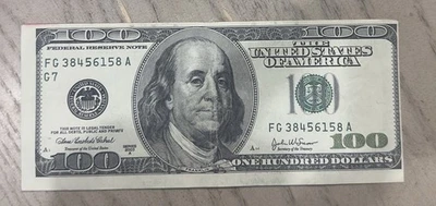 2003 $100 Federal Reserve Note – Major Dual-Side Misalignment Error – Rare! - Image 1 of 3