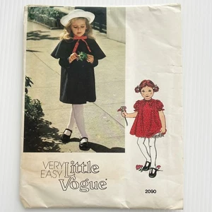 Vintage Very Easy Little Vogue Sewing Pattern 2090 Girls Dress Slip & Coat Sz 5T - Picture 1 of 6