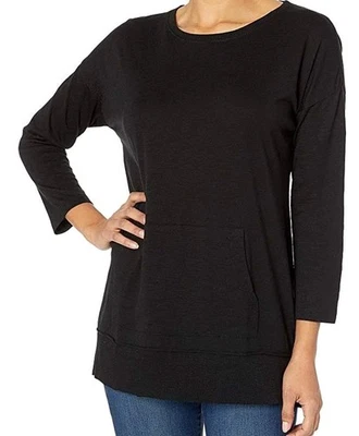 Camiseta pulóver modal llama inferior acanalada fácil negra Lilla P para mujer talla XS Foto 1 de 2