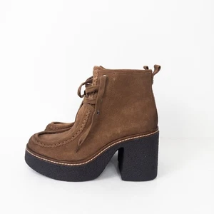 Sam Edelman Shaw Lace Up Bootie Suede Leather Chunky - UK 5.5 US 8 NEW - Picture 1 of 15