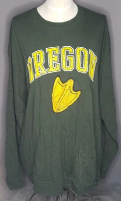 Oregon Ducks Long Sleeve Tshirt Duck Foot Print Ducka On Sleeve 2xl - Image 1 of 4