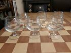 6 x Promotional Advertising Hennessy Cognac Glasses Stemmed Tulip style 4" Tall