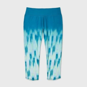 Girls' Ombre Printed Performance Capri Leggings - All in Motion Dark Teal S, - Picture 1 of 1