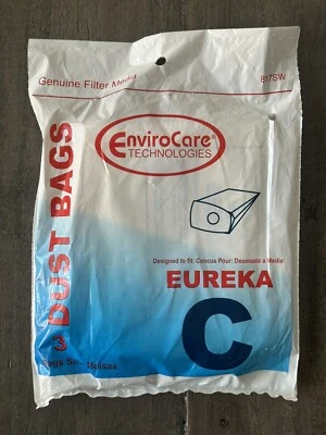 Pack of 3, Eureka C Bags -Genuine Filter Media 817SW Designed To Fit Mighty Mite - Image 1 of 2