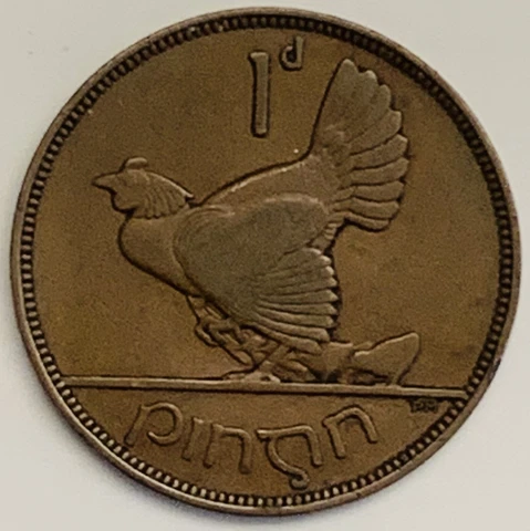 1937 Ireland Penny KM# 3 Circulated Condition Cover