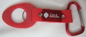 Case & Associates Red Rubber Red Metal Carabiner White Letters Keychain Metal - Picture 1 of 2