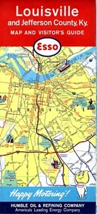 1962 Esso Road Map: Louisville and Jefferson County NOS - Picture 1 of 1