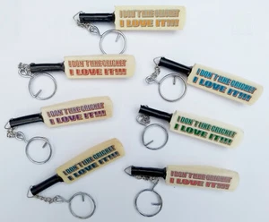 I Don't Like Cricket, I Love It !! Mini Cricket Bat Key Ring Keyring - Picture 1 of 1