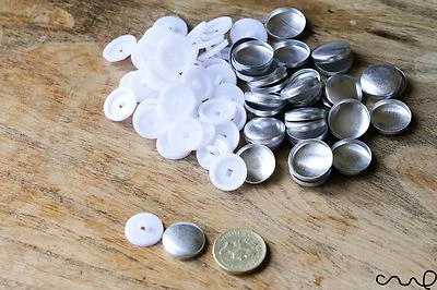30L Button Blanks Cover Non Astor Sets White Metal Plastic 19mm Dress Making Sew - Image 1 of 4