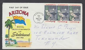US Planty 1192-16 FDC. 1962 4c Arizona Statehood, Fluegel cachet, addressed - Picture 1 of 1