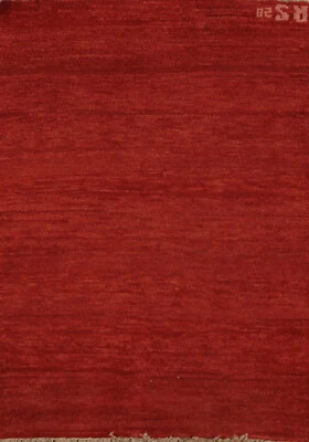 Stylish Gabbeh Solid Wool Contemporary Foyer Rug- Enhance Your Home Decor 2x3 ft - Image 1 of 4