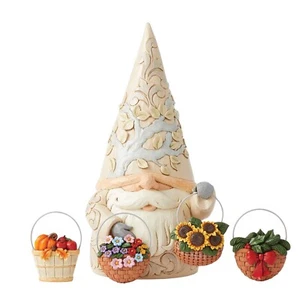 Statua gnomo Jim Shore Heartwood Creek quattro stagioni con 4 cesti statuina - Foto 1 di 2