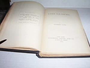 "LOST LEADERS" by Andrew Lang (1889) - Picture 1 of 2