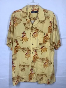 Boca Classics Hawaiian Aloha L Shirt Pin Up Girls Santa Beef Cake Beach NWT - Picture 1 of 13