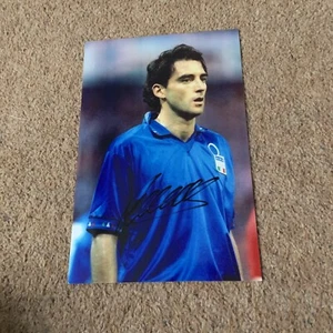 signed ROBERTO MANCINI ITALY LEGEND AND MANAGER 12 by 8 photo - Picture 1 of 2