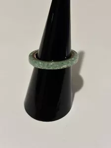 Size L-M 2.65ct Green Onyx Sterling Silver Band Ring - New - Picture 1 of 5