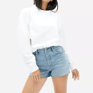 Everlane The Unisex French Terry Long Sleeve Sweatshirt XXXS 3XS White Crew NEW - Picture 1 of 11