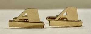 Men's HICKOK Letter "A" Cufflinks Names Initials Gold Monogram Adam Al Andy Art - Picture 1 of 4