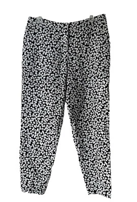 Брюки Escada текстурированные с цветочным рисунком женские размер 38 США размер 8 черные белые - Изображение 1 из 4