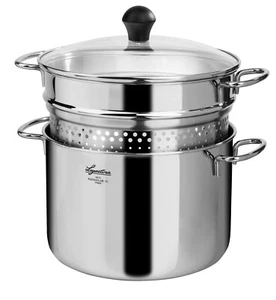 Lagostina Pastaiola cm 22 pentola inox coperchio vetro scolapasta integrato - Foto 1 di 1