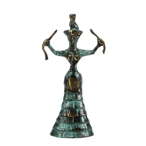 Ariadne Minoan Snake Serpent Goddess Knossos Handmade Bronze 7.4 Inches - Picture 1 of 8