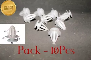 LAND ROVER CAR DOOR CARD MOULDING & TRIM PANEL WHITE RETAINER 9MM TRIM CLIPS x10 - Picture 1 of 8