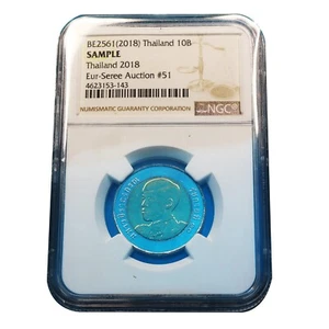 NGC Sample Thailand 2018 Bi-Metallic 10 Baht GEMBU w/Original Packing Scarce X - Picture 1 of 6