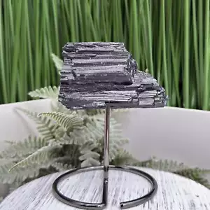 Black Tourmaline Schorl Hay Stack Raw Specimen with Stand Crystal 218g - Bild 1 von 10