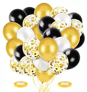 Schwarz Gold Luftballons Bogen Set, Girlande Ballons Bogen Set - Bild 1 von 8