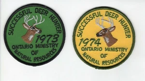 1973-74 Ontario Successful Deer Hunting Patches Reproductions - Picture 1 of 1