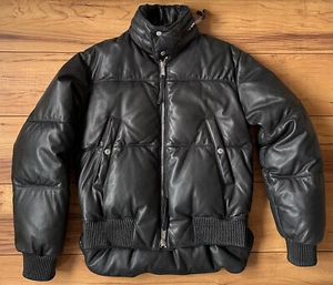 100%ORIG DSQUARED DAUNEN LEDERJACKE GR.48 SCHWARZ F/W07 RUNWAY PIECE DOWN JACKET - Bild 1 von 17