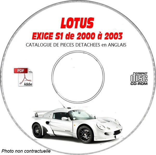 EXIGE S1 00-03 - Catalogue Pieces CDROM LOTUS Anglais Expédition - --, Support  - Photo 1/1