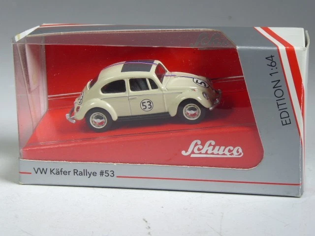 Schuco VW Käfer Cabrio Modellauto – 1:87, Weiß, Mit Soft Top, Detailmodell