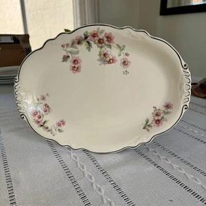 Vintage Homer Laughlin VIRGINIA ROSE Servierplatte Platinrand B35N8 - Bild 1 von 8