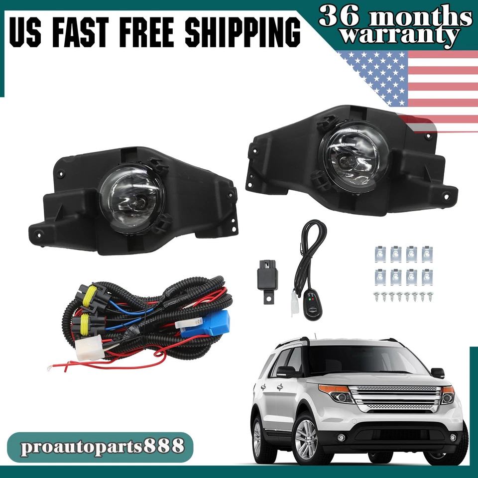 Fog Lights For Ford Explorer 2011 2012 2013 2014 2015 Front Bumper Driving Lamps - Image 1 of 4