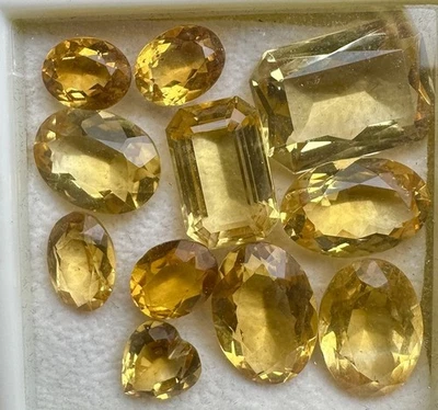 LOT Finest 58.01 Ct Natural Fancy Cut Golden Madeira Citrine Gems 💎 Brazil - Image 1 of 4