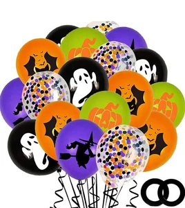 Halloween Icon Latex Balloons School Halloween Party Decor  10 - 12" Glitter - Picture 1 of 3