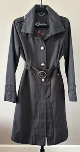 GUESS Belted Black Trench Coat. Size S - Picture 1 of 6
