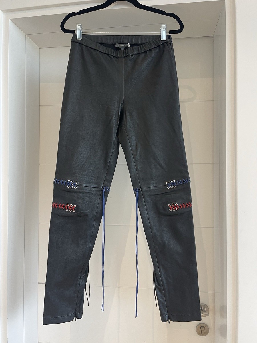 Alexander McQueen Leather Regular Size Pants for Women for Alexander McQueen Leather Regular Size Pants for Women for