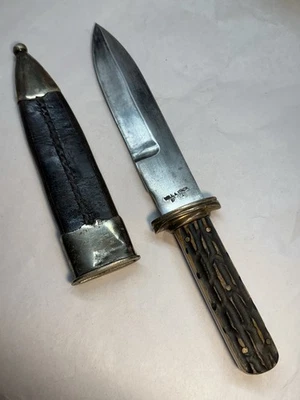 Cuchillo Will & Finck estilo Bowie con funda S.F. California 1870-1890 Foto 1 de 4