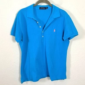 Polo Ralph Lauren The Iconic Calce Clásico Malla Polo Mujer’s Talla XL Azul - Imagen 1 de 9