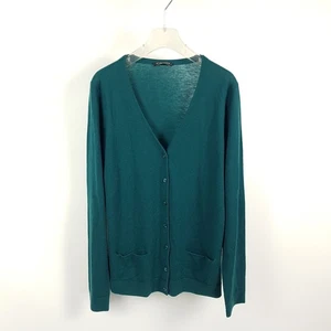 Strenesse 100% Kaschmir Cardigan Damen Gr. 42 Grün Strickjacke Feinstrick Jacke - Bild 1 von 7