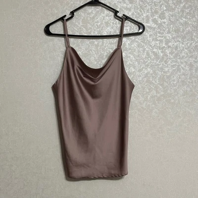La Miel Satin Cowl Neck Camisole Tank Top Adjustable Strap Sleeveless Mauve Sz S - Image 1 of 4