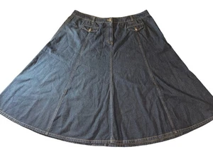 Jones New York Women's Size 18W Denim Long Maxi Dark Blue Trumpet Skirt - Picture 1 of 11