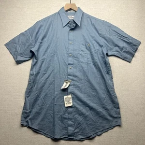 Vintage NWT Sears Roebuck and Co Short Sleeve Shirt Sz 15.5 Linen Breezes Blue - Picture 1 of 11