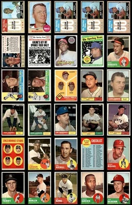 ОГРОМНЫЙ 1960-х Topps бейсбольная карточка лот (122) HOF звезды новичков среднего класса значение! - Изображение 1 из 4